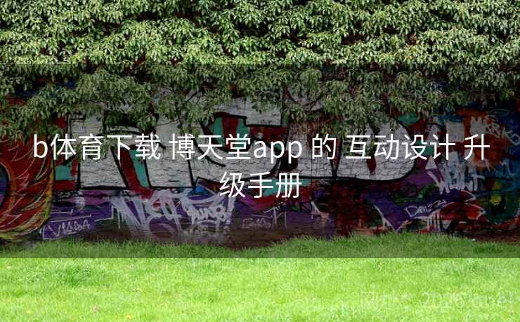 b体育下载 博天堂app 的 互动设计 升级手册
