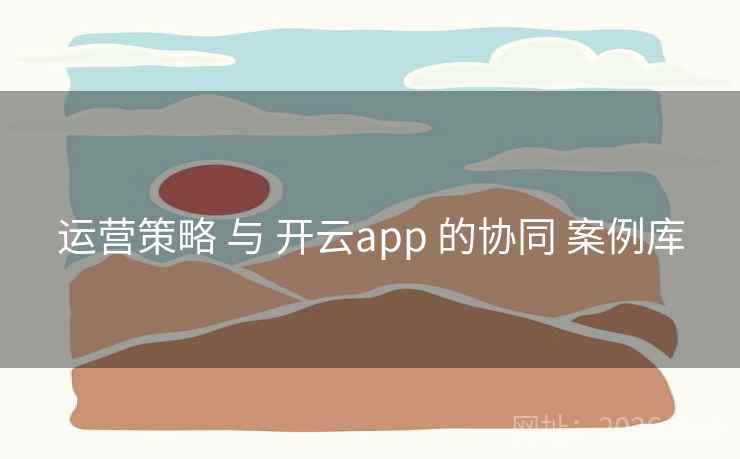 运营策略 与 开云app 的协同 案例库