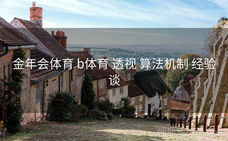 金年会体育 b体育 透视 算法机制 经验谈