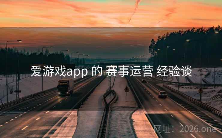 爱游戏app 的 赛事运营 经验谈